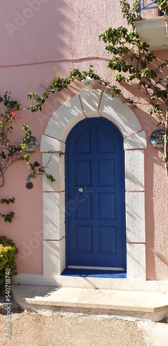 Blue door in Asos, Kefalonia 