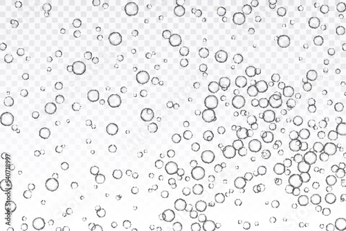 Air bubbles, oxygen, champagne crystal clear, isolated on a transparent background of modern design. Vector illustration of EPS 10. © Yuriy