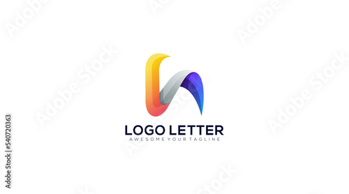  Colour Letter N logo icon design template elements 