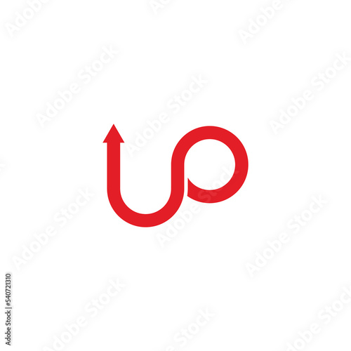 letter up arrow geometric line logo vector