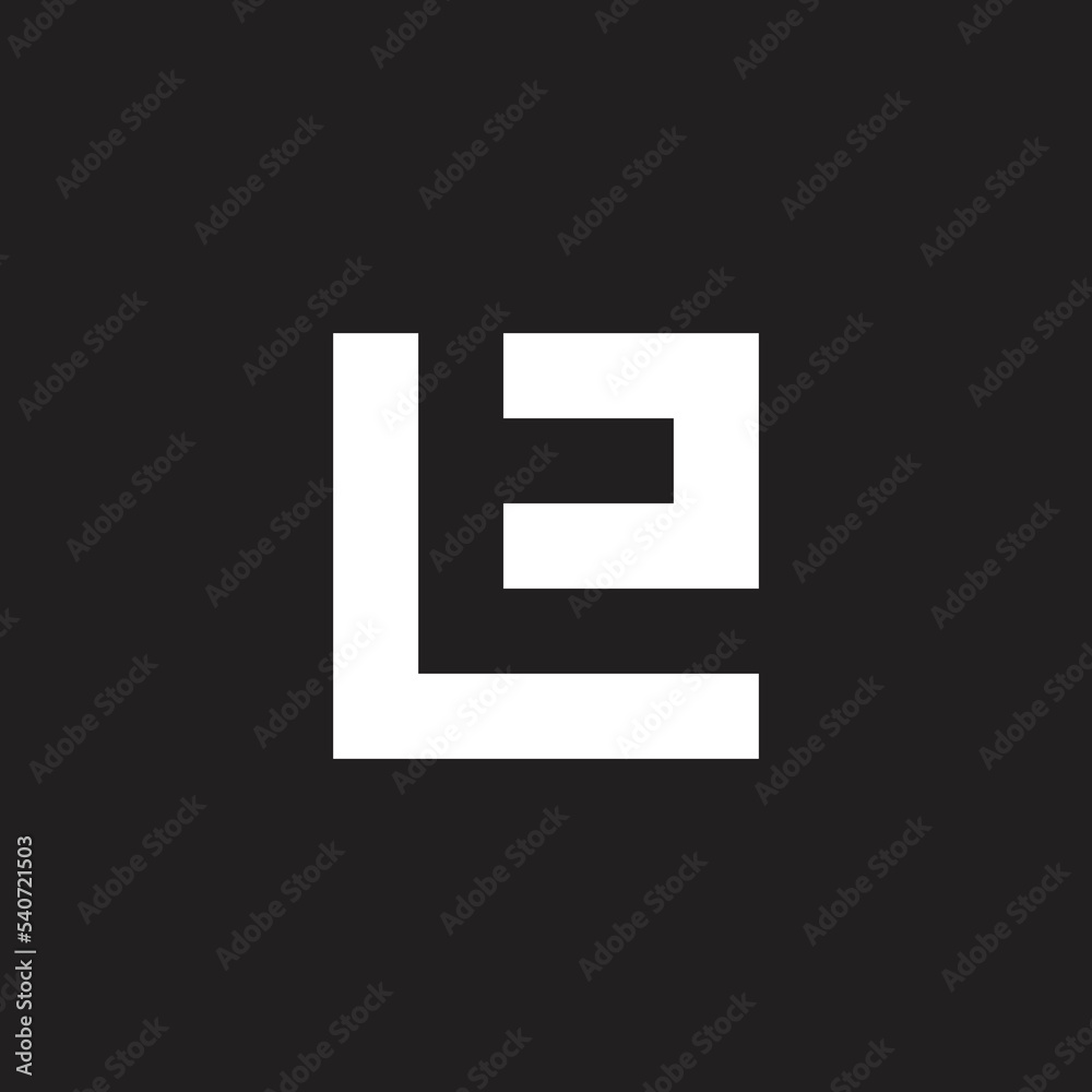 letter lt abstract square negative space logo vector - obrazy, fototapety, plakaty 