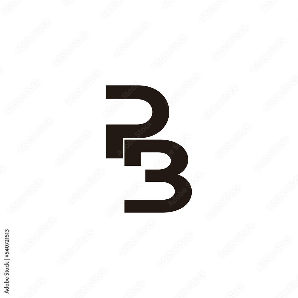 letter pb slice font simple fashion logo vector