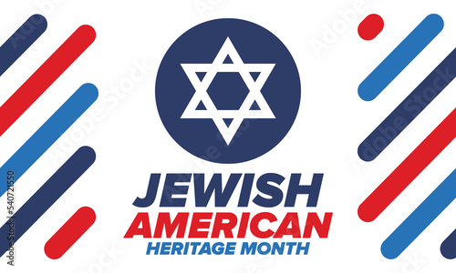 Jewish American Heritage Month. Celebrated annual in May. Jewish American contribution to the history United States. Star of David. Israel symbol. Poster, card, banner and background. Vector