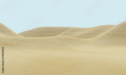 3D brown desert Terrain. Sand dune.