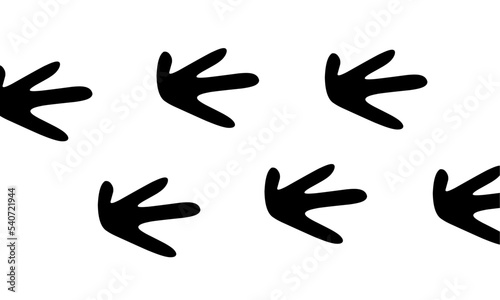 Vector silhouette of chicken footprints on a white background. Suitable for fabric patterns, images, stickers and logos.
