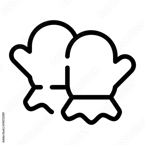 baby mittens line icon