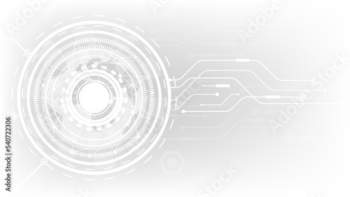 white gray abstract technology background with various technology elements innovation background