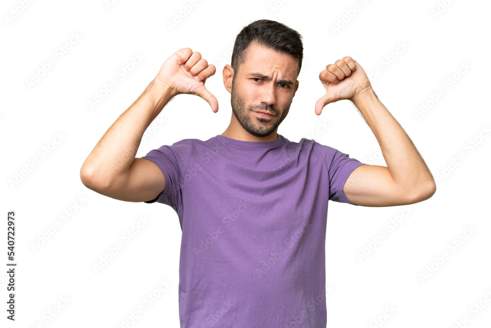 Young handsome caucasian man over isolated background proud and self-satisfied Young handsome caucasian man over isolated background proud and self-satisfied