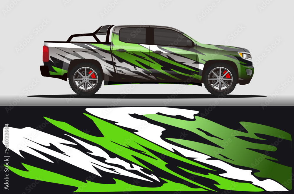 Car livery wrap decal, rally race style vector illustration abstract background Car livery wrap decal, rally race style vector illustration abstract background