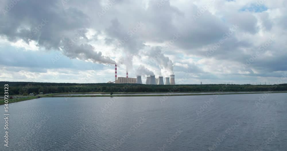 panoramic aerial view of the coal-fired power plant panoramic aerial view of the coal-fired power plant