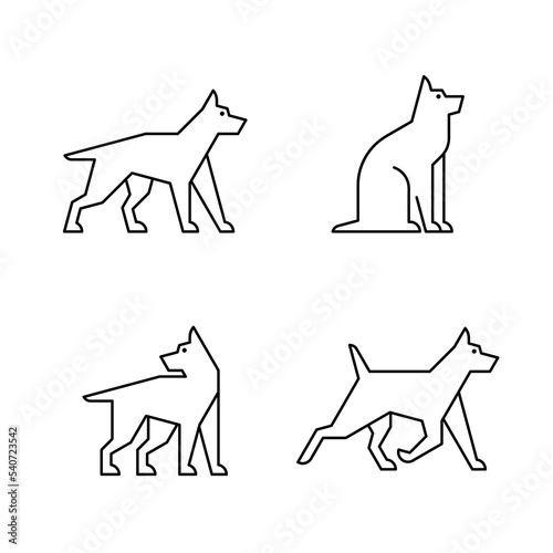 Set of Dog, Dog Logo. Icon design. Template elements