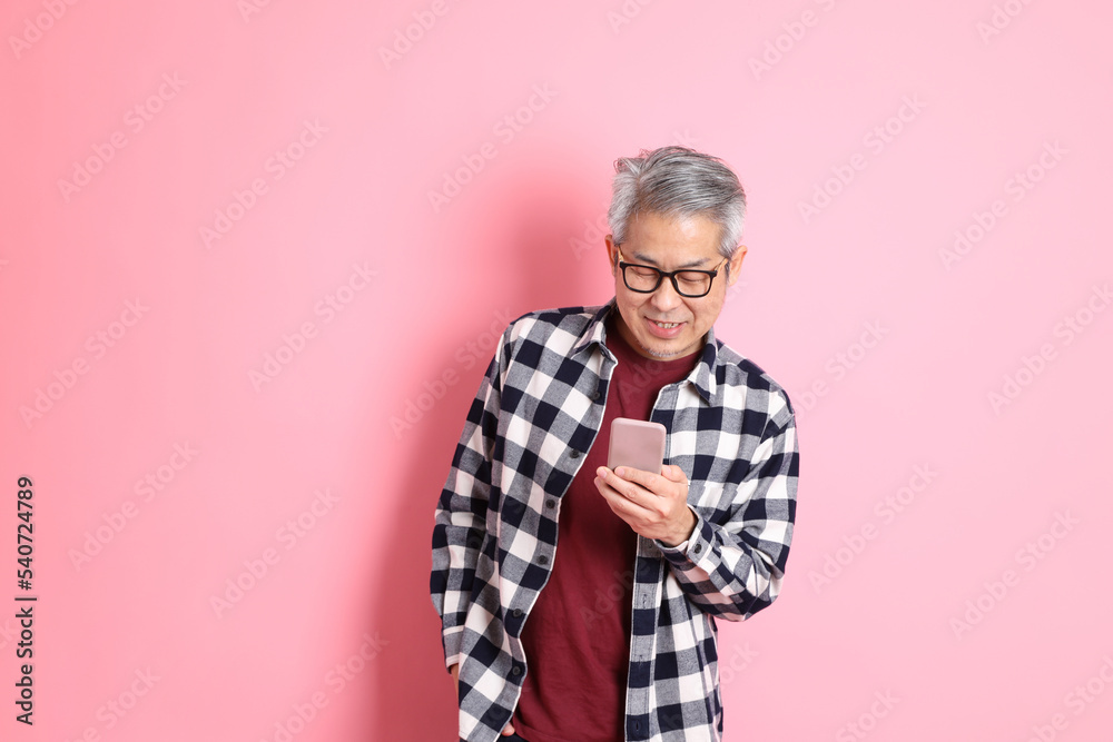 Asian Man on Pink Asian Man on Pink