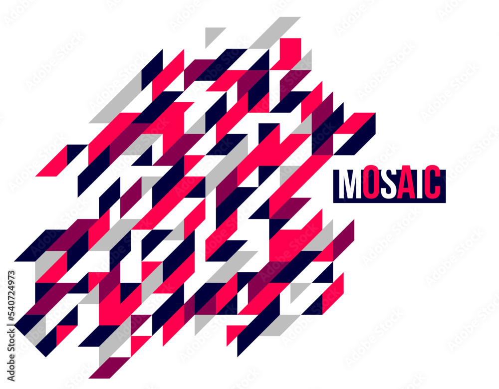 Fototapeta premium Abstract bright black and red mosaic vector background, artistic design element trendy modern style graphic, texture pattern beautiful digital art.