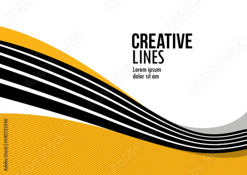 3D lines in motion vector abstract background, creative and dimensional curved stripes dynamic composition, motion and technology.