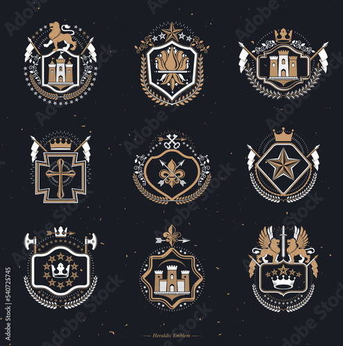 Set of vector vintage eleme...