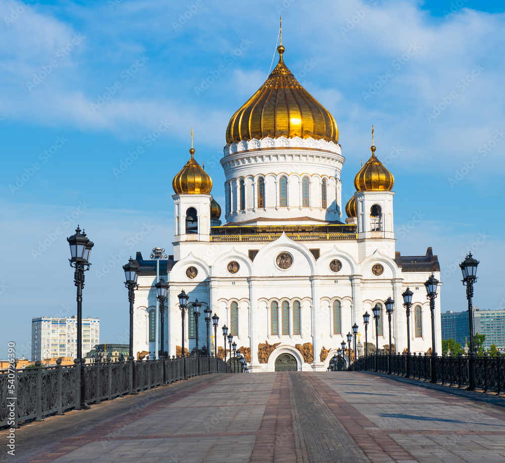 The Cathedral of Christ the Saviour. Sunny summer morning. Moscow. Russia