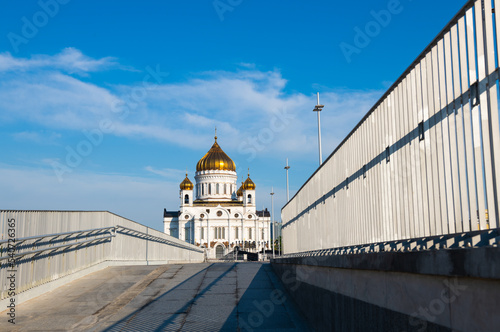 The Cathedral of Christ the Saviour. Sunny summer morning. Moscow. Russia photo