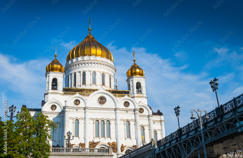The Cathedral of Christ the Saviour. Sunny summer morning. Moscow. Russia