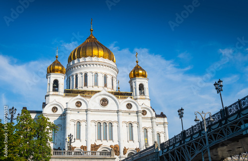 The Cathedral of Christ the Saviour. Sunny summer morning. Moscow. Russia
