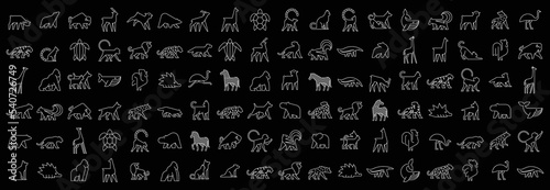 Animals logos collection. Animal logo set. Isolated on Black background 