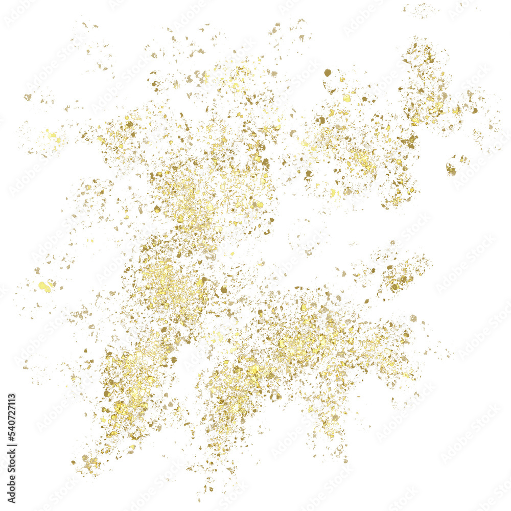 Golden glitter design on transparent background