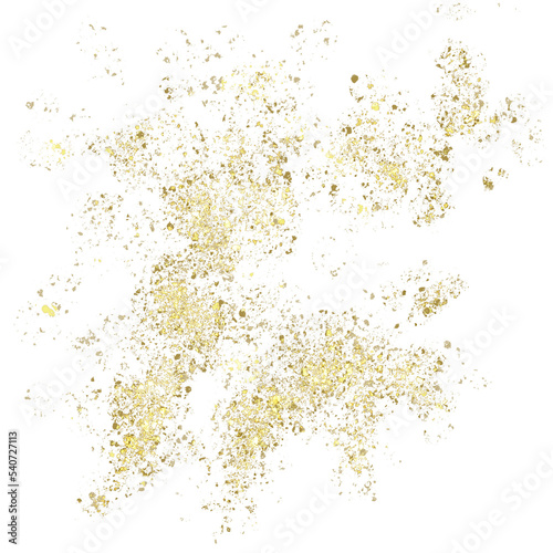 Golden glitter design on transparent background