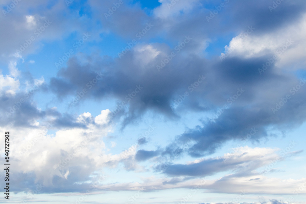 Blue color sky with white fluffy cloud background Blue color sky with white fluffy cloud background