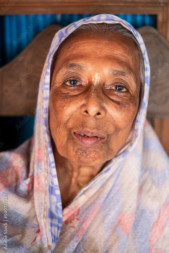 Portrait of south asian hindu religious grandmother Portrait of south asian hindu religious grandmother