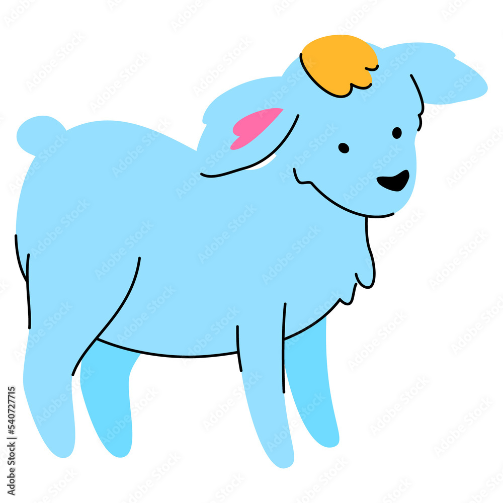 Lamb flat design style character Lamb flat design style character