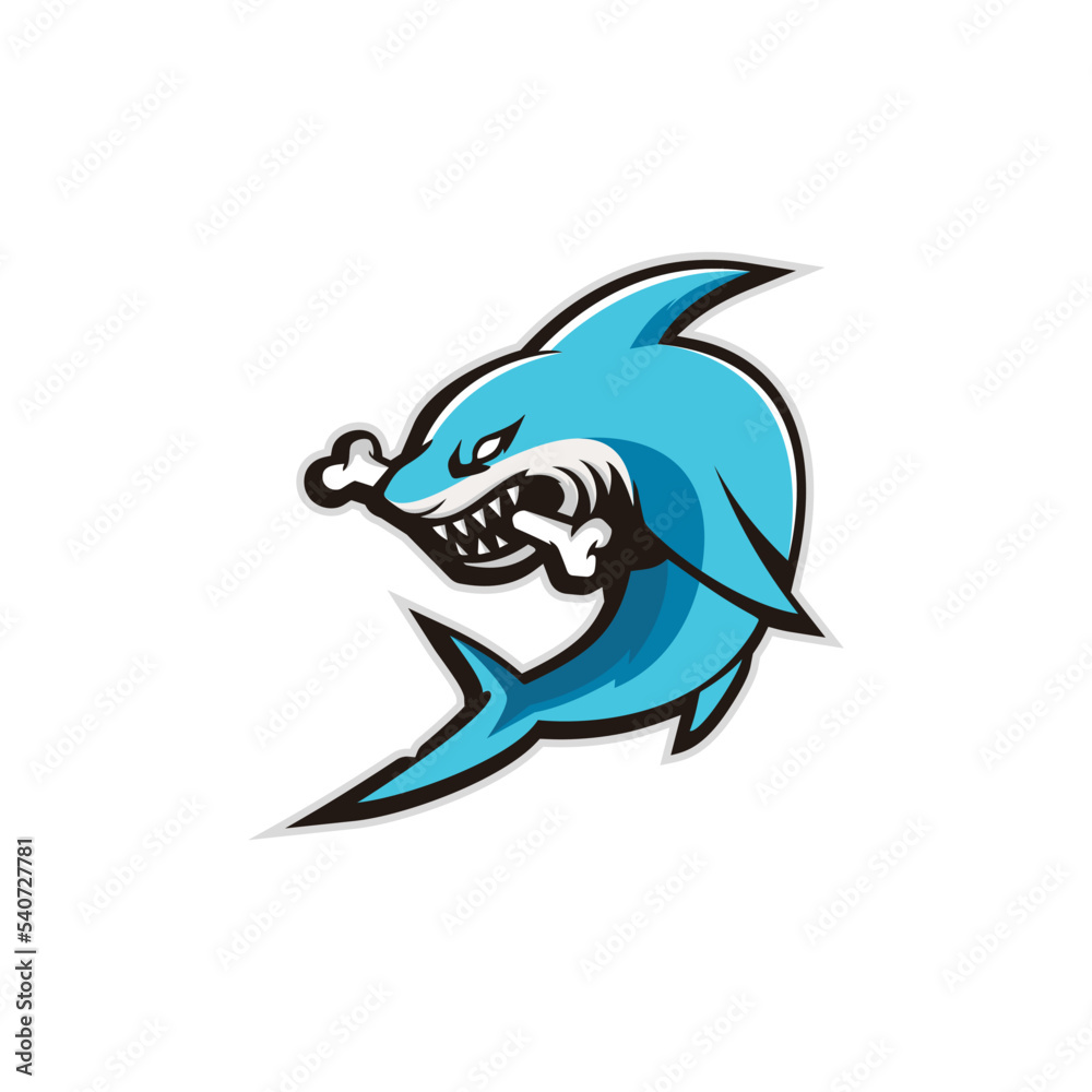 Obraz premium cartoon shark vector illustration