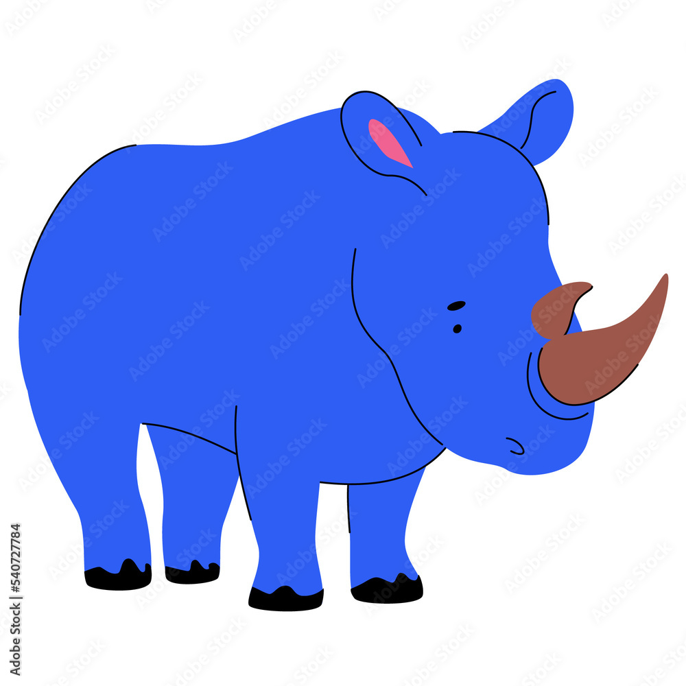 Rhino - flat design style character