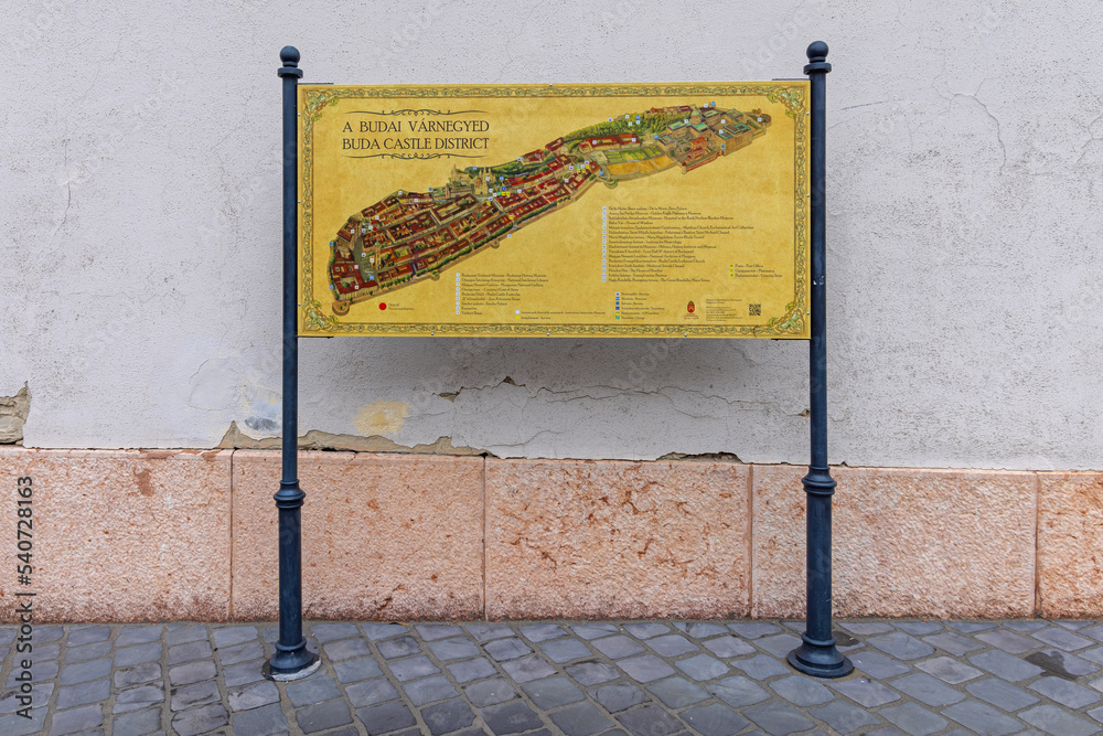 Buda Map Buda Castle District Map Hungary Stock Photo | Adobe Stock