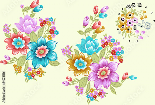 textile flower bunch beautiful color	
