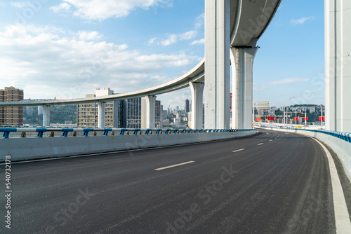 Ring overpass highway and urban scenery