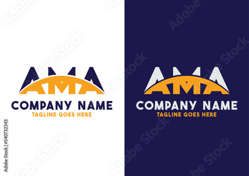 Letter AMA logo design vector template, AMA logo