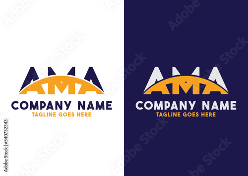 Tableau sur toile Letter AMA logo design vector template, AMA logo