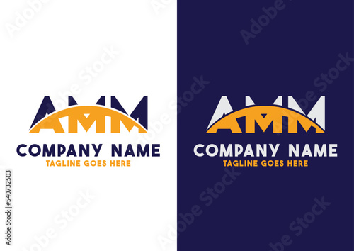Letter AMM logo design vector template, AMM logo