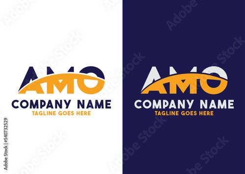 Letter AMO logo design vector template, AMO logo photo