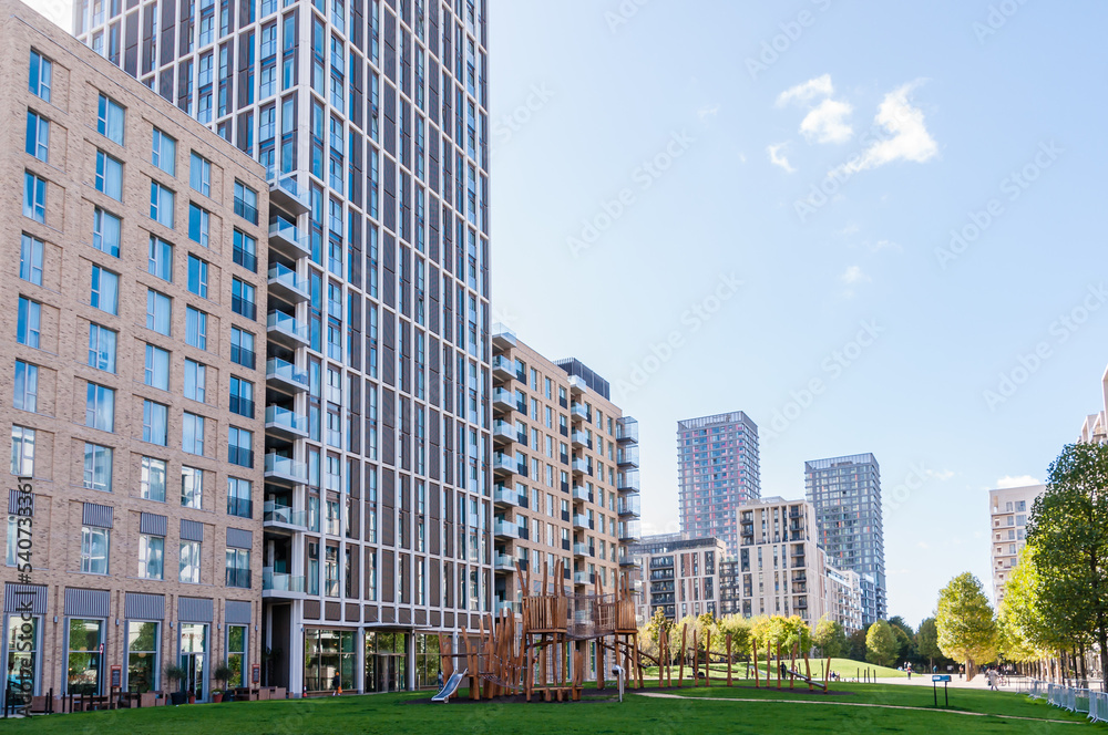 New housing development at East village E20 on the former Olympic village site, Stratford, London, England, United Kingdom, October 08, 2022