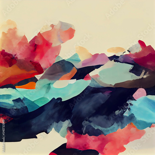 An abstract colourful oil painting style digital background scene
