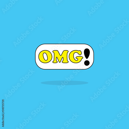 Stickers with cool text omg Free Vector