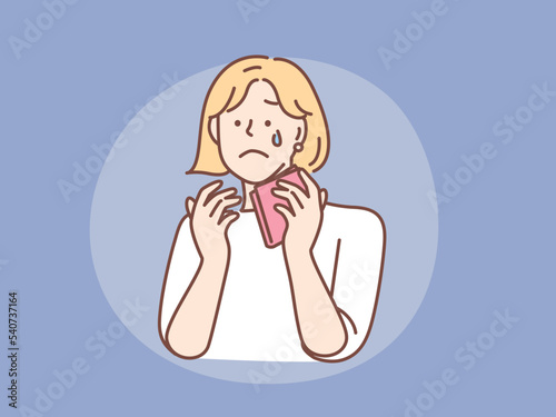驚く、泣くイラスト(感動、びっくり、驚愕、ショック) Surprised, crying illustration. Impressed, surprised, shocked.