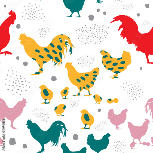 Roosters Repeat Pattern 5