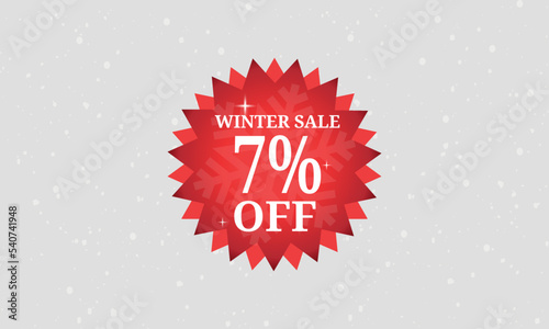 Discount stamp, label, Discount offer tag, Special offer discount label, 7 percent off best sale red tag template, Winter sale, Xmas Sale, Christmas discount tag, best deal, special offer
