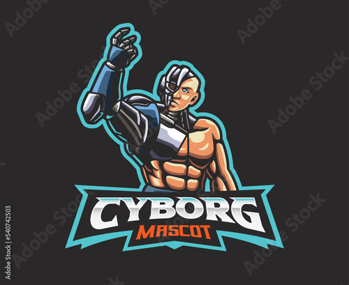 Cyborg mascot logo design