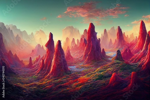 alien_multiverse_landscape_natural_nature_colorful generative ai