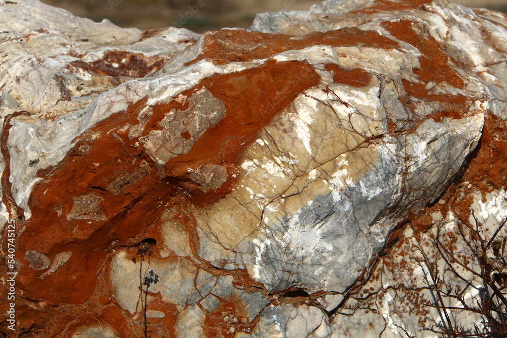 Fototapeta premium Texture of large stones and mountain rocks.