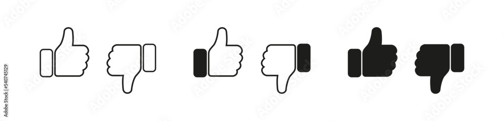 Icons thumb up and thumb down. Like or dislike. Social media. Vector illustration eps10 Icons thumb up and thumb down. Like or dislike. Social media. Vector illustration eps10