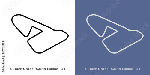Fototapeta Aintree Motor Racing Circuit for formula one F1, motorsport, GP, autosport and season grand prix race tracks