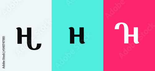 Set of letter H minimal logo icon design template elements